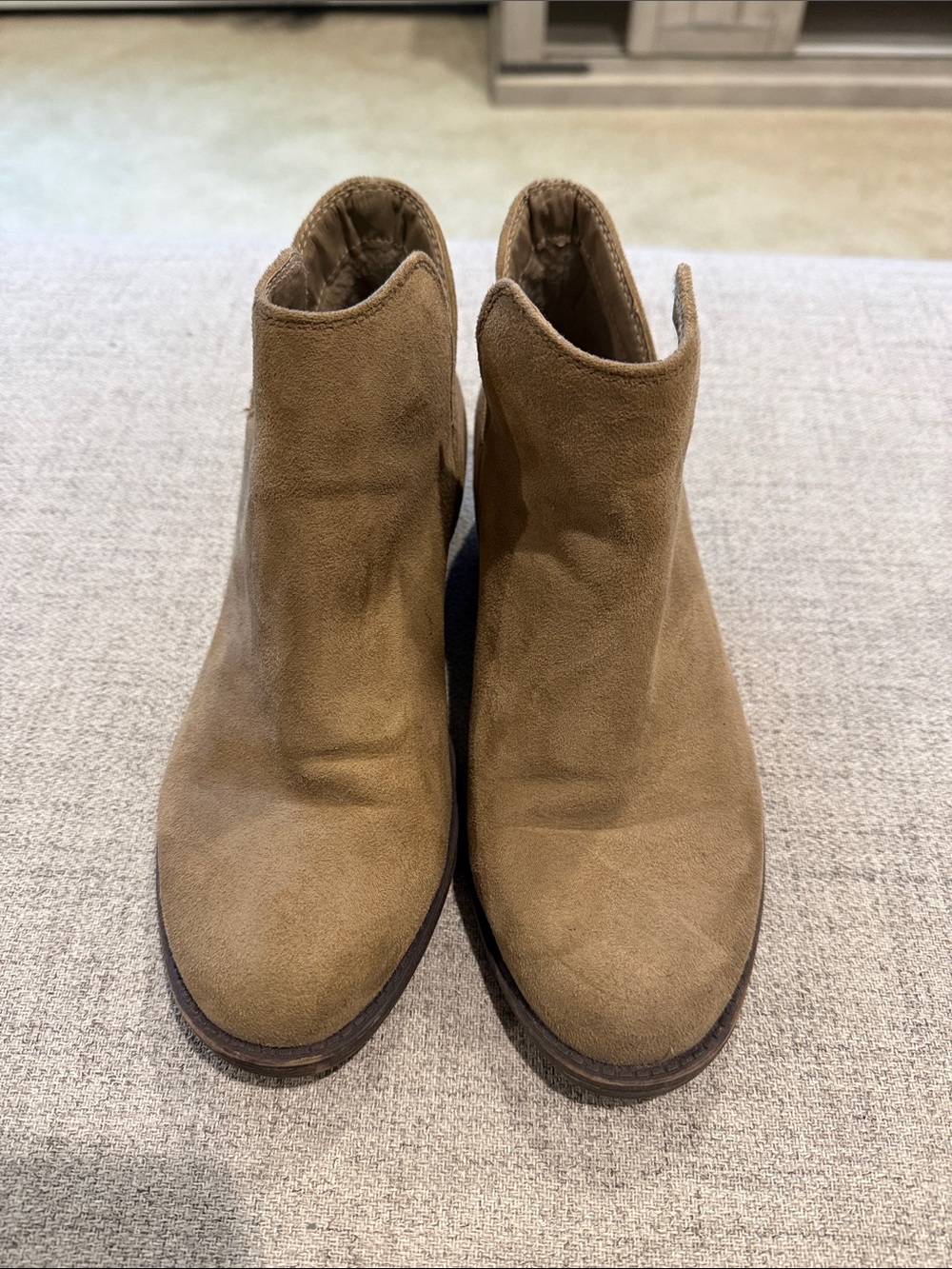 Women's Suede Ankle Boots in Taupe
